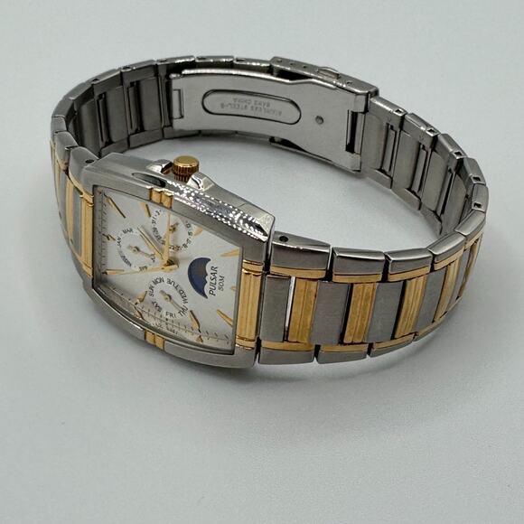 Pulsar By Seiko Moon Phase Triple Calendar Japan Quartz Watch VX3F-X002 Steel main image 6